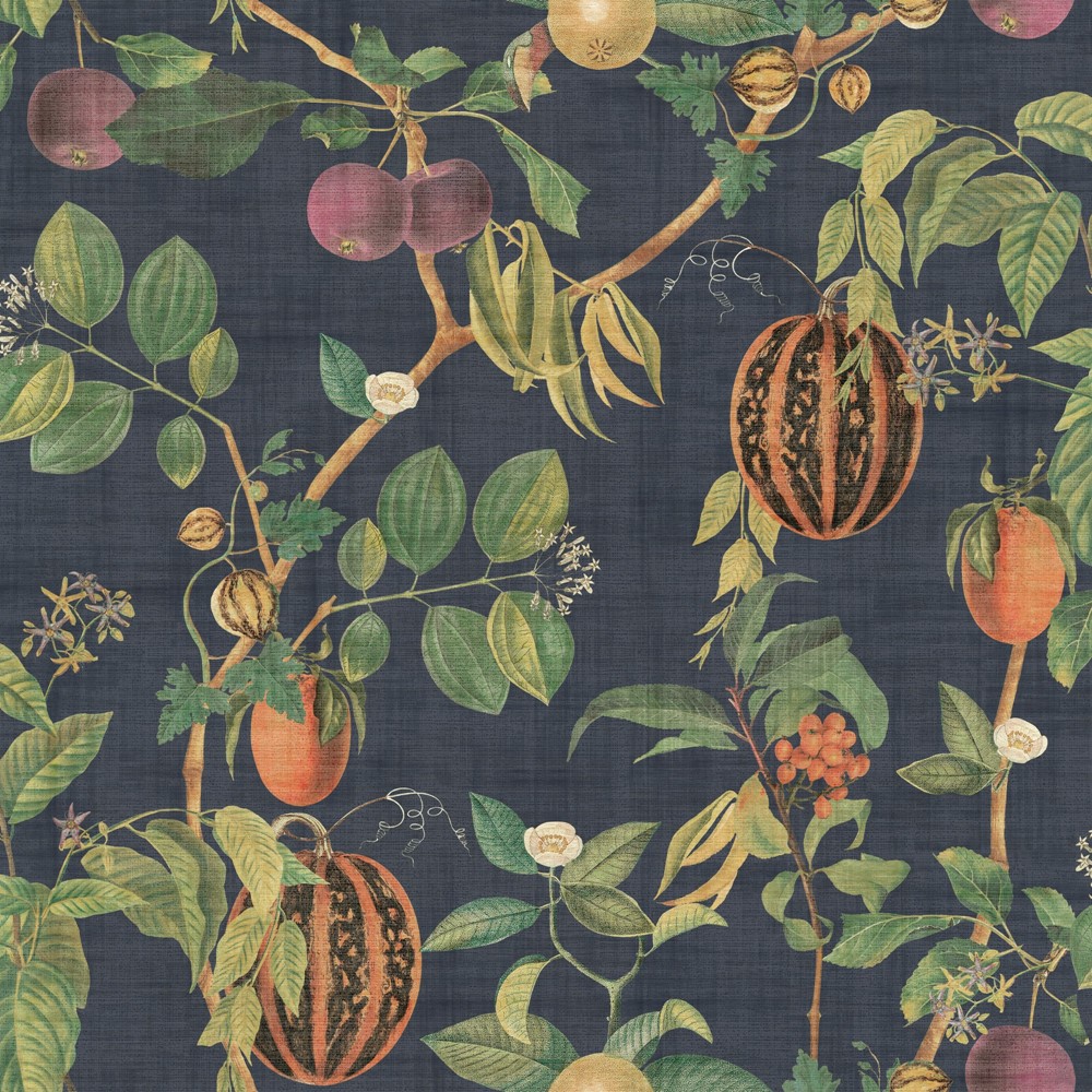 Tropic House Wallpaper 100043EH by Esselle Home in Navy Blue